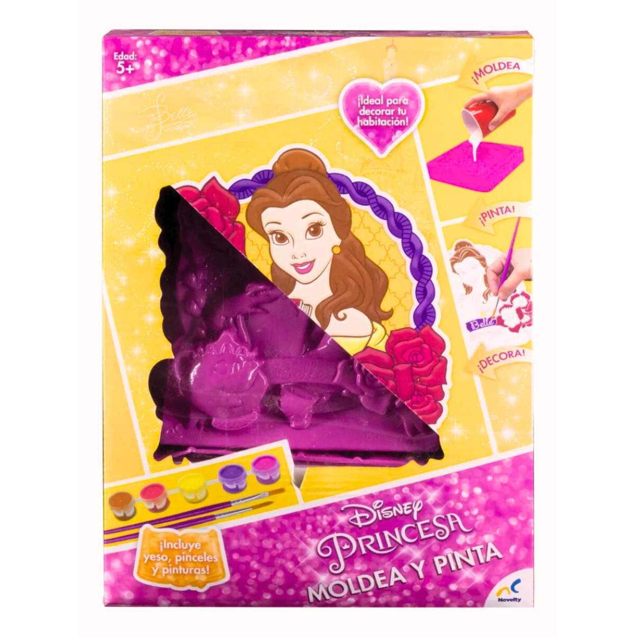 Disney Princess Moldea y pinta Bella Molde de Yeso para pintar y decorar