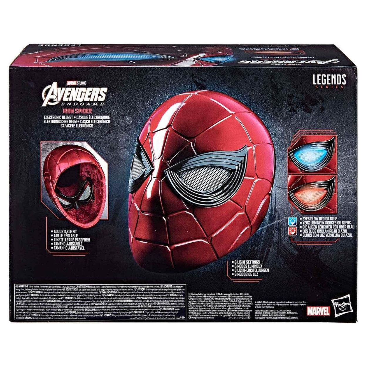 Marvel Legend Series Spider Man Iron Spider Casco electrónico para niños.