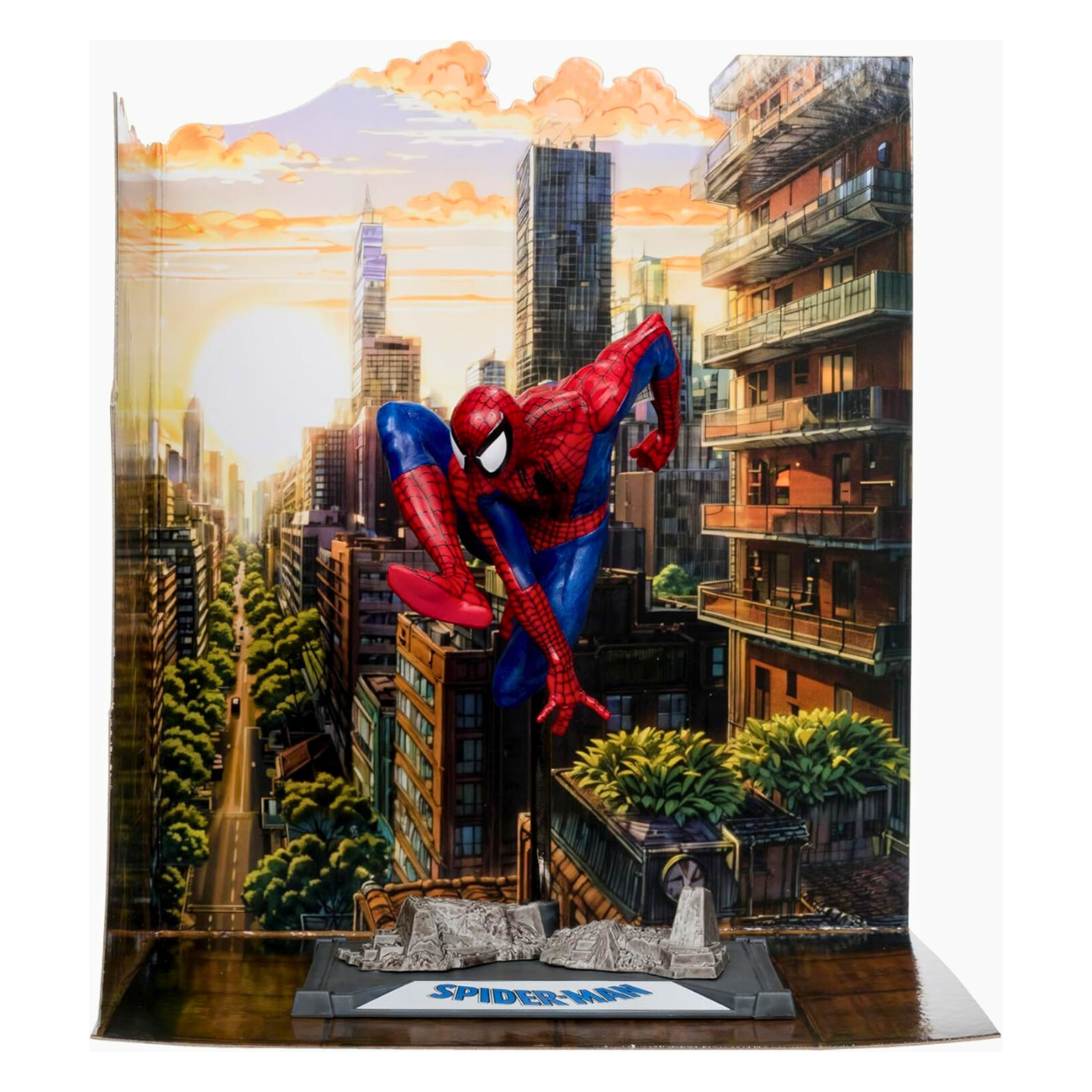 McFarlane Toys Figura coleccionable a escala 1:10 de Spider-Man con escena (Spider-Man #6).