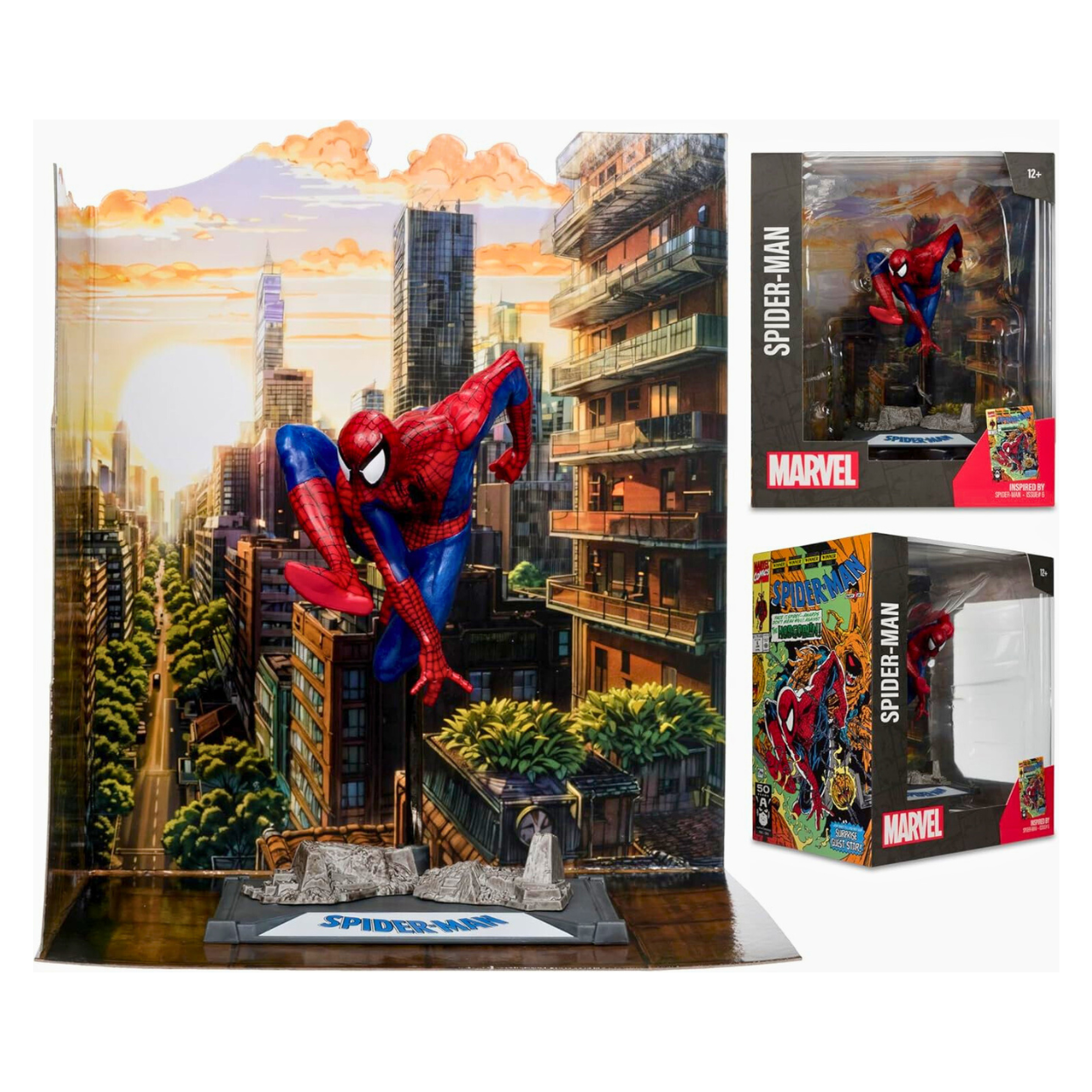McFarlane Toys Figura coleccionable a escala 1:10 de Spider-Man con escena (Spider-Man #6).