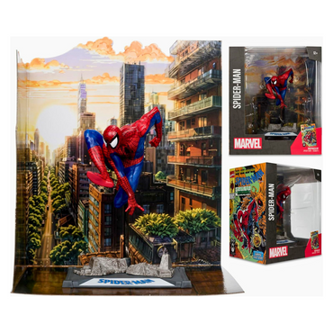 McFarlane Toys Figura coleccionable a escala 1:10 de Spider-Man con escena (Spider-Man #6).