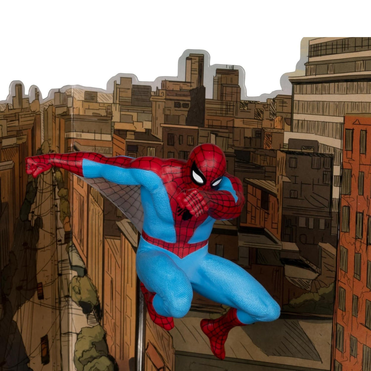 McFarlane toys Figura coleccionable de Spider-Man a escala 1:10 con escena (The Amazing Spider-Man #38) Etiqueta Dorada.