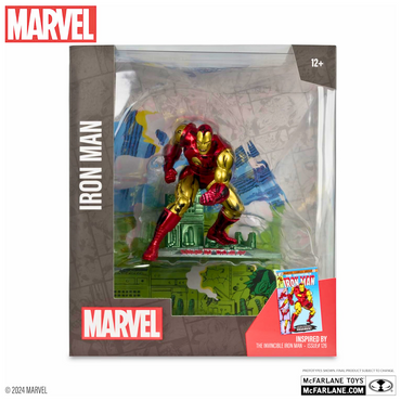McFarlane Toys Figura coleccionable de Iron Man a escala 1:10 con escena (El Invencible Iron Man n.° 126).