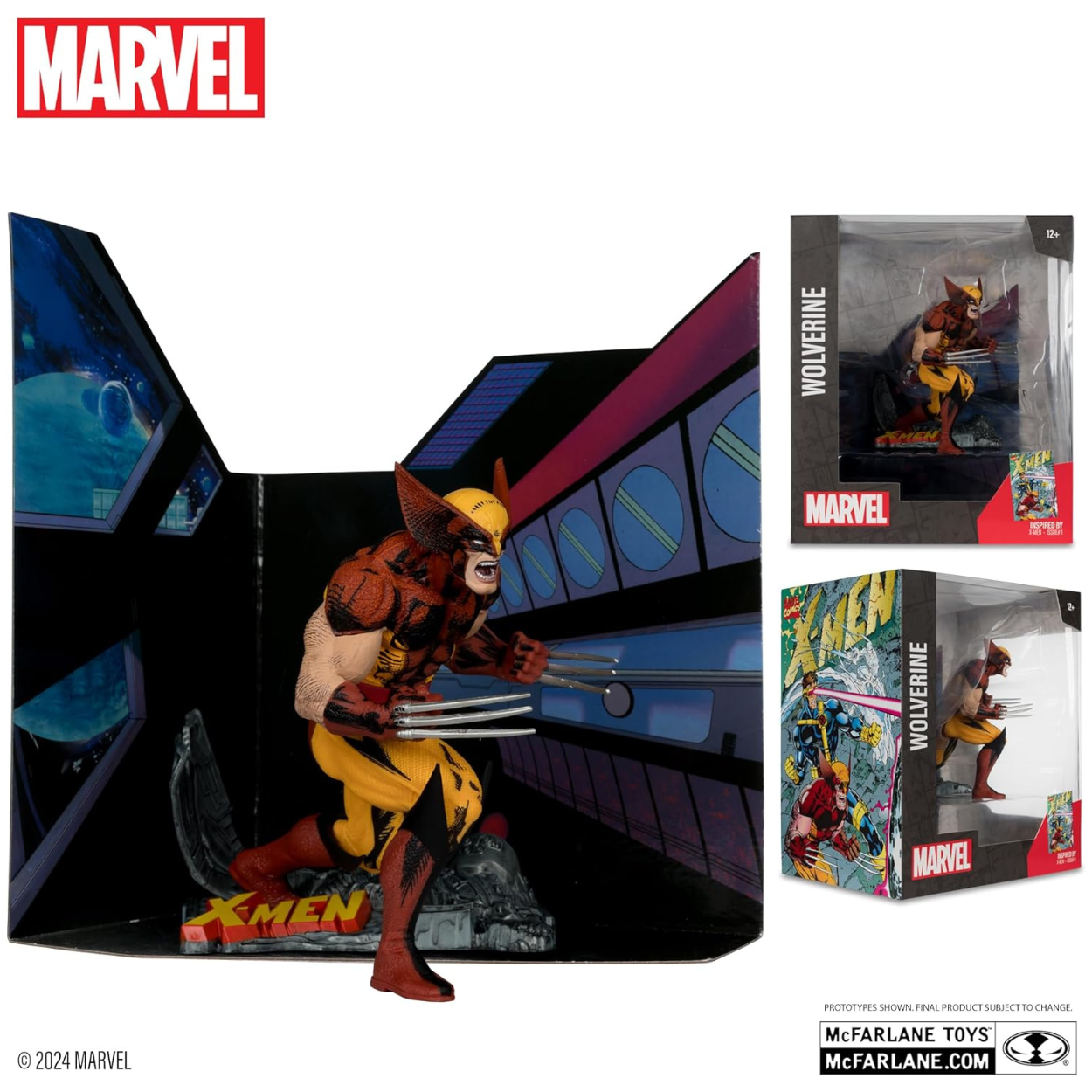 McFarlane Toys Figura coleccionable a escala 1:10 Wolverin con escena (X-Men n.° 1).