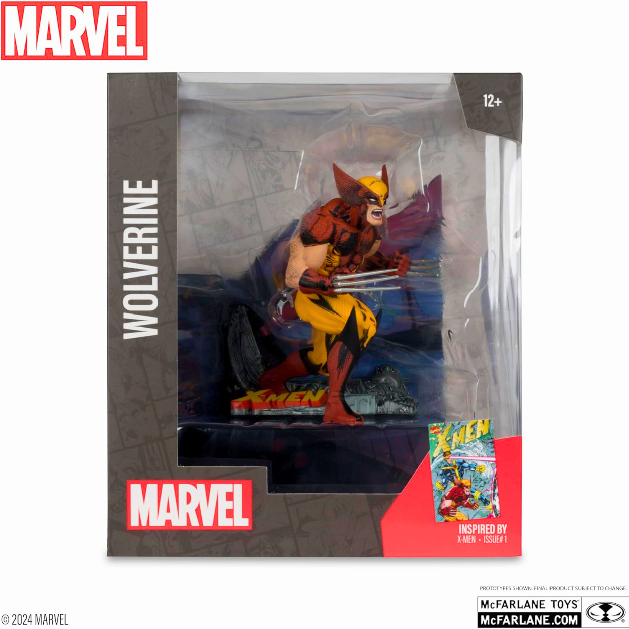 McFarlane Toys Figura coleccionable a escala 1:10 Wolverin con escena (X-Men n.° 1).