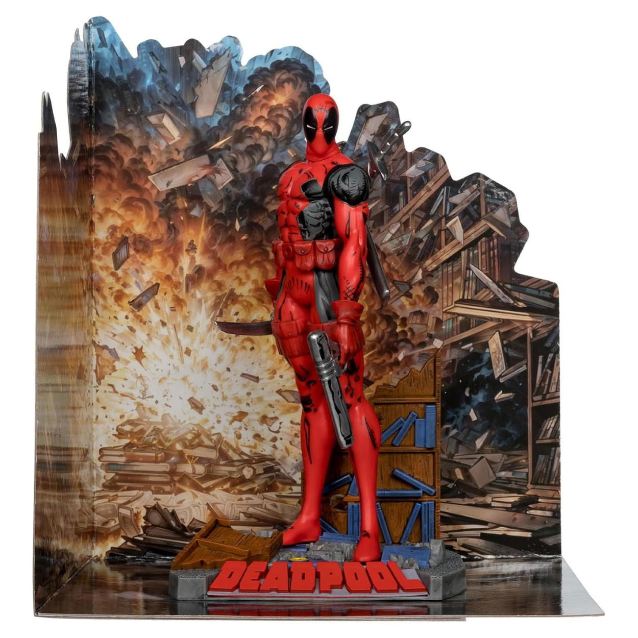 McFarlane Toys Figura coleccionable de Deadpool a escala 1:10 con escena (Los Nuevos Mutantes n.° 98).