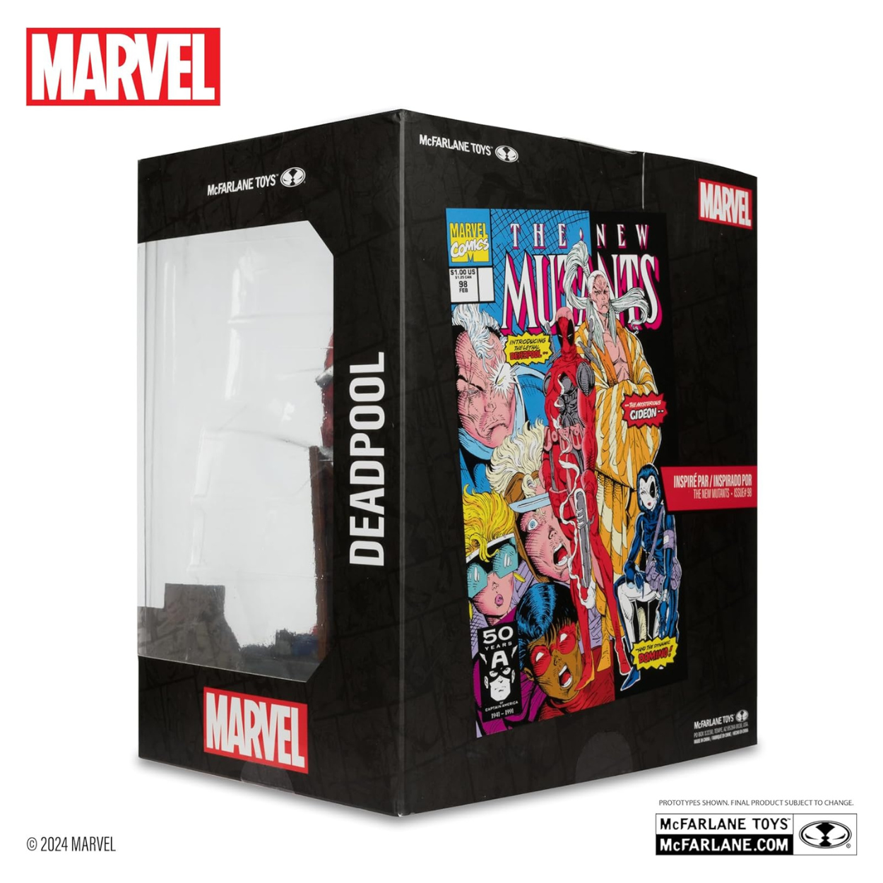 McFarlane Toys Figura coleccionable de Deadpool a escala 1:10 con escena (Los Nuevos Mutantes n.° 98).