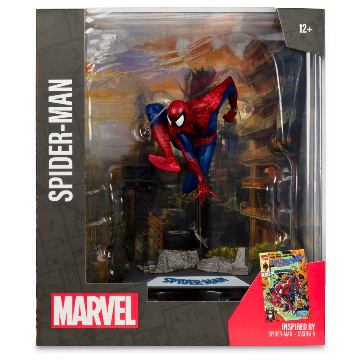 McFarlane Toys Figura coleccionable a escala 1:10 de Spider-Man con escena (Spider-Man #6).