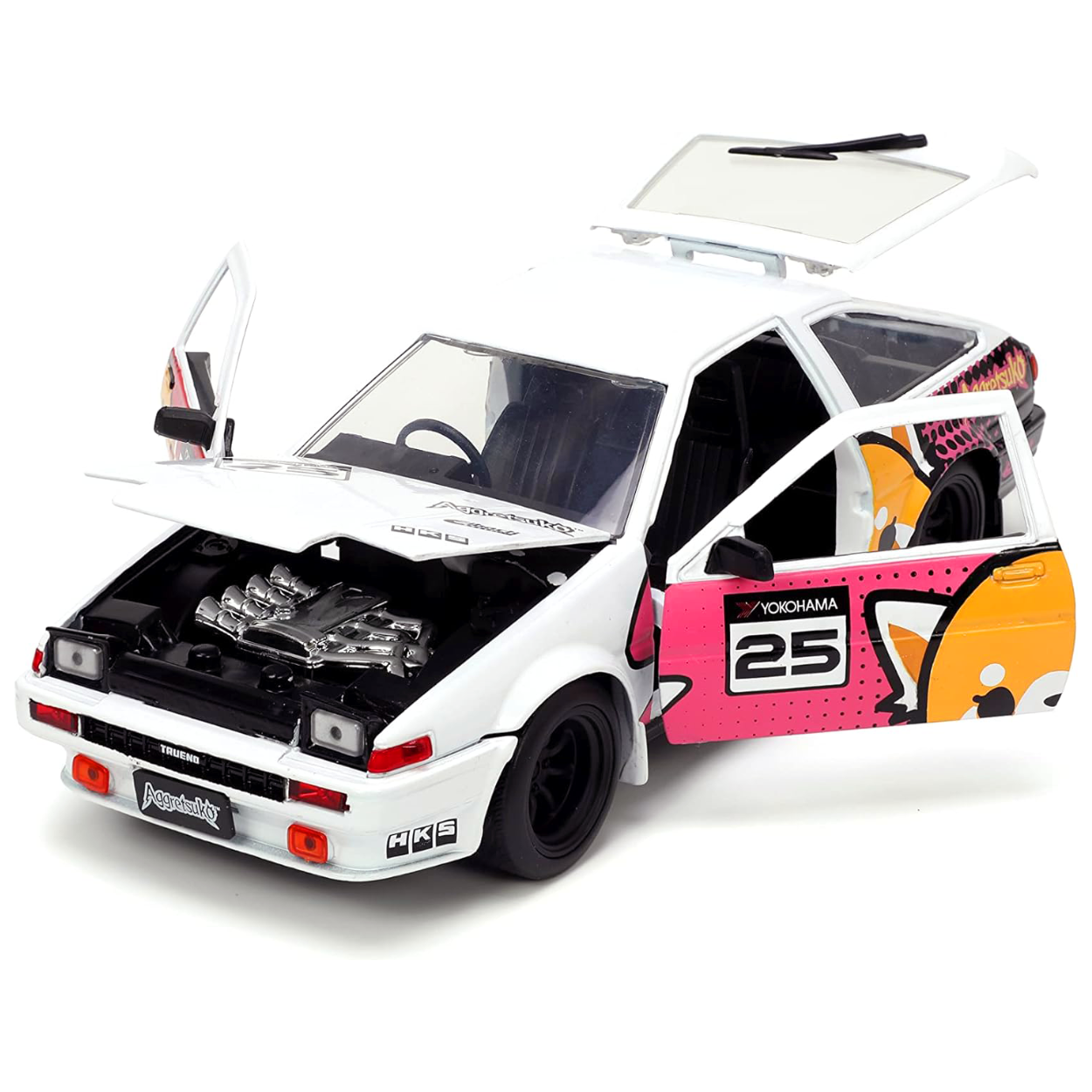 Jada Aggretsuko & 1986 Toyota Trueno Ae86 Escala 1:24