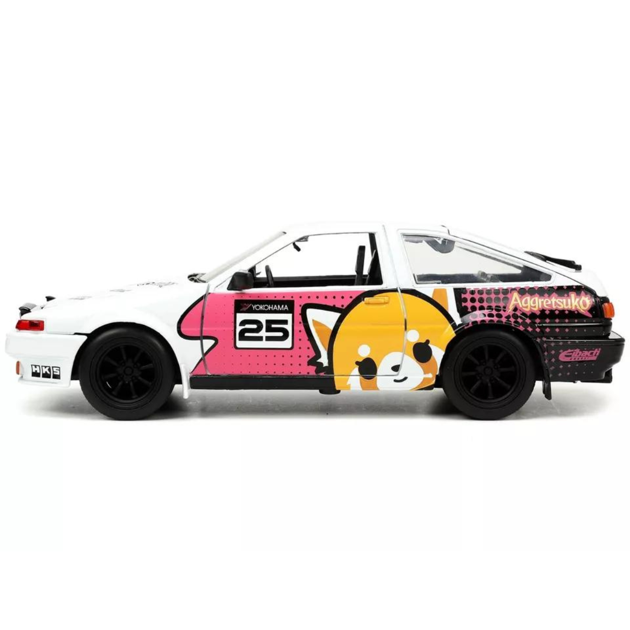 Jada Aggretsuko & 1986 Toyota Trueno Ae86 Escala 1:24