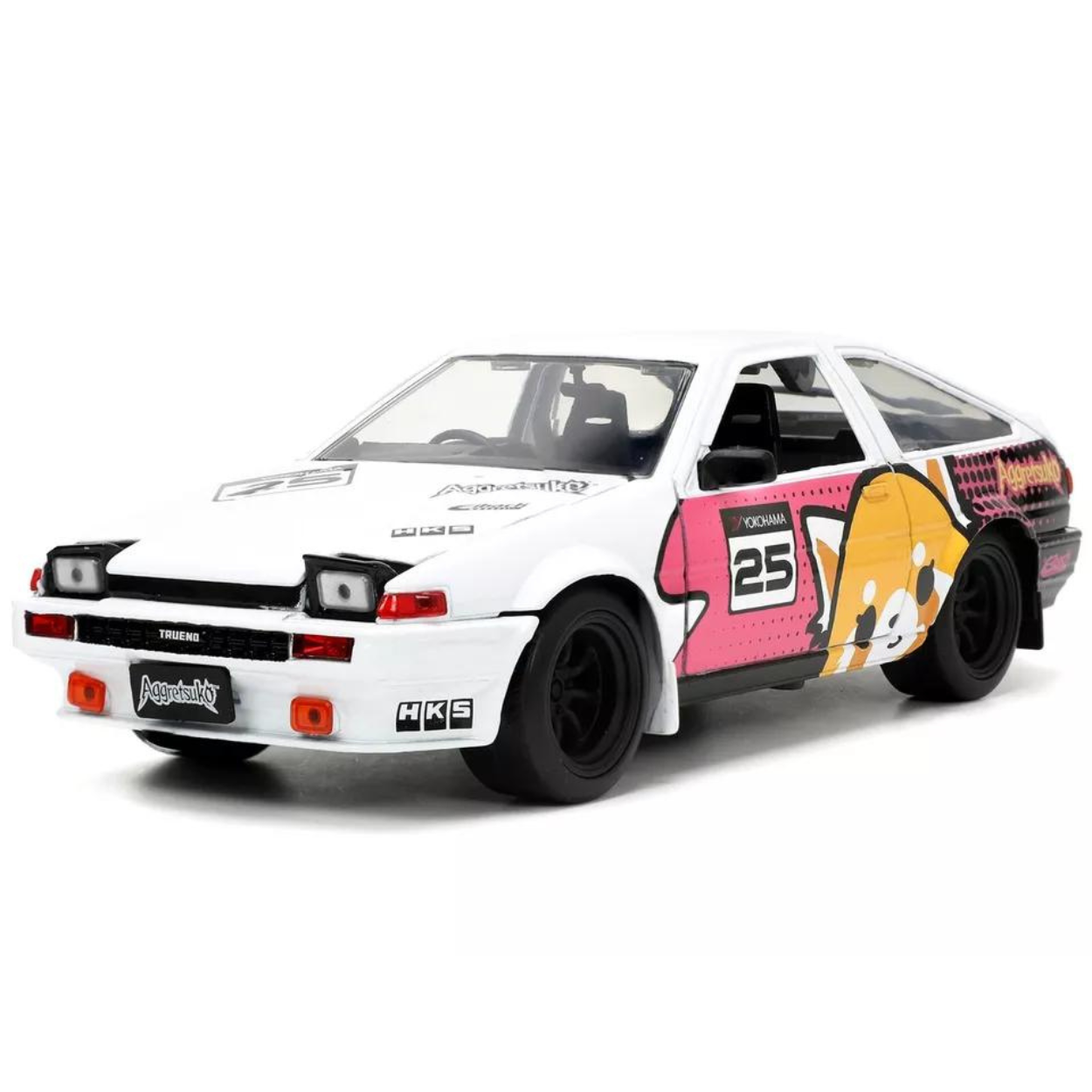 Jada Aggretsuko & 1986 Toyota Trueno Ae86 Escala 1:24