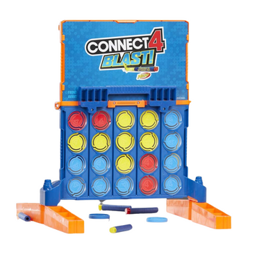 Conecta 4 Blast con el poder de Nerf juego de mesa.