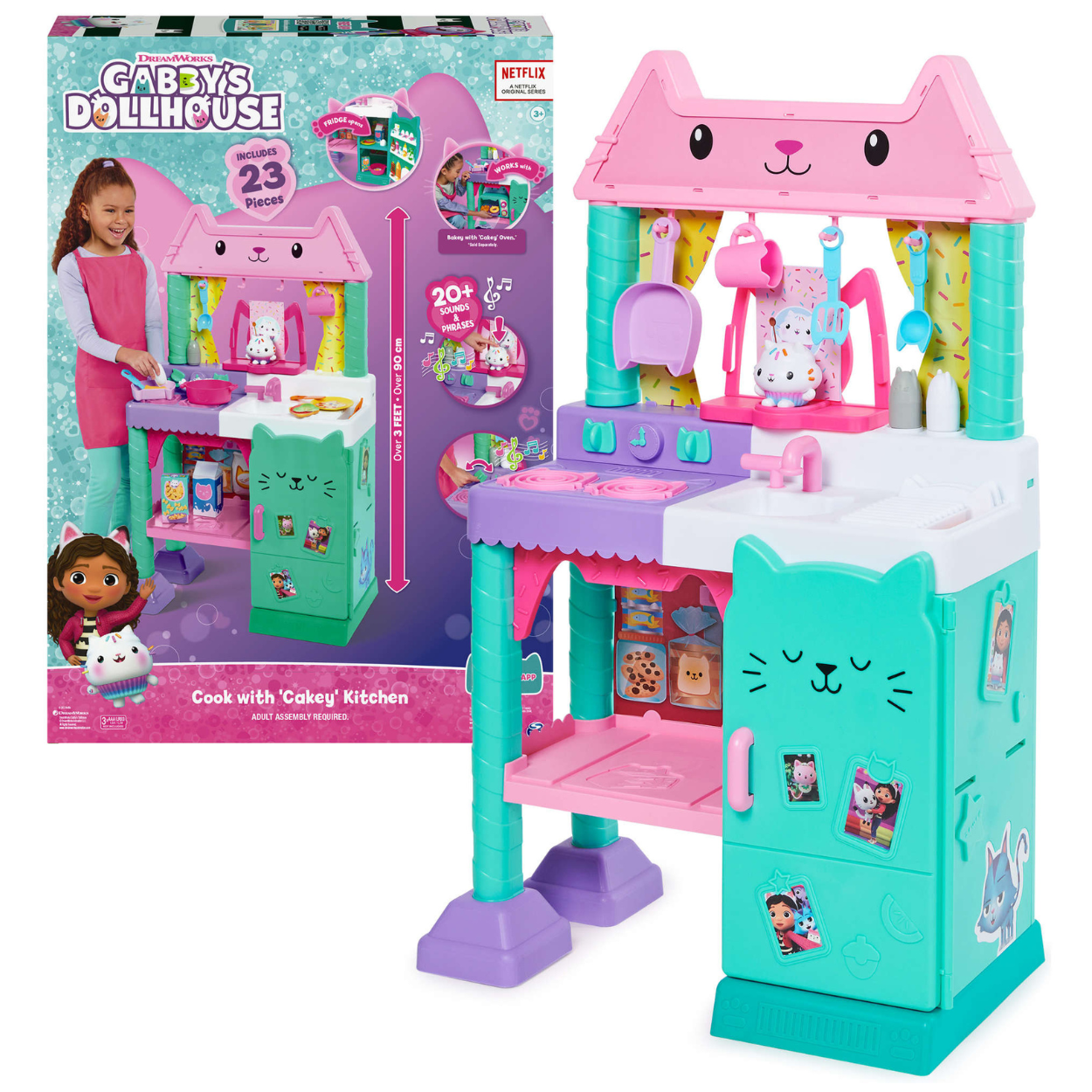 Gabby´s Dollhouse Cocina interactiva de Cakey 92 centímetros de altura.