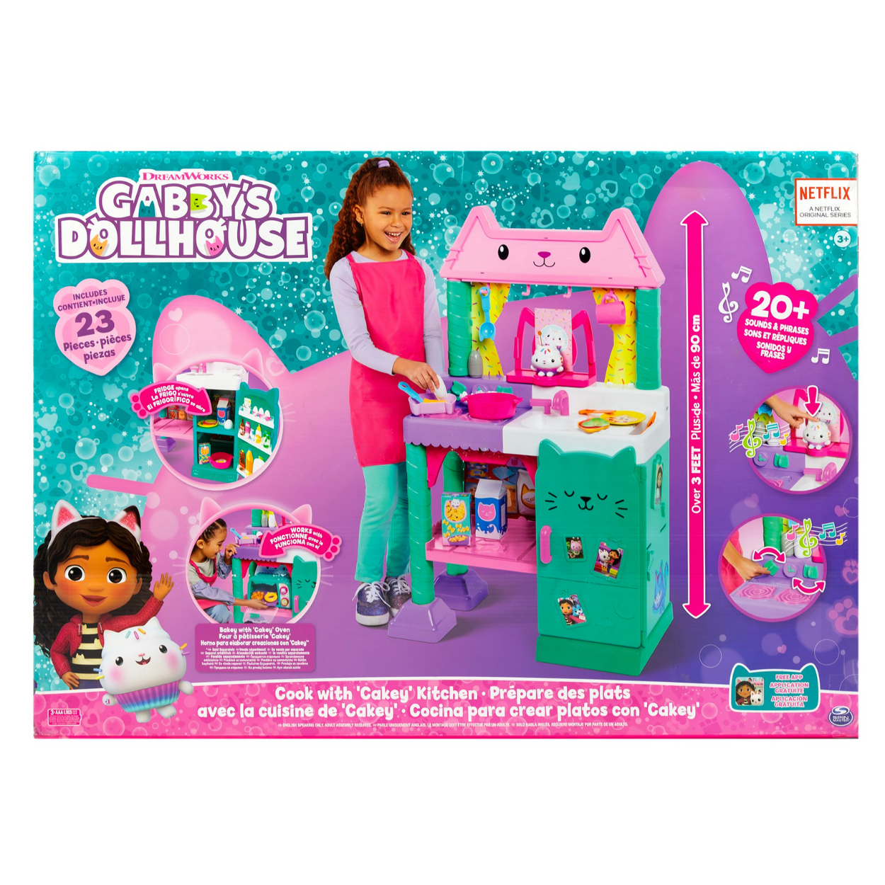 Gabby´s Dollhouse Cocina interactiva de Cakey 92 centímetros de altura.
