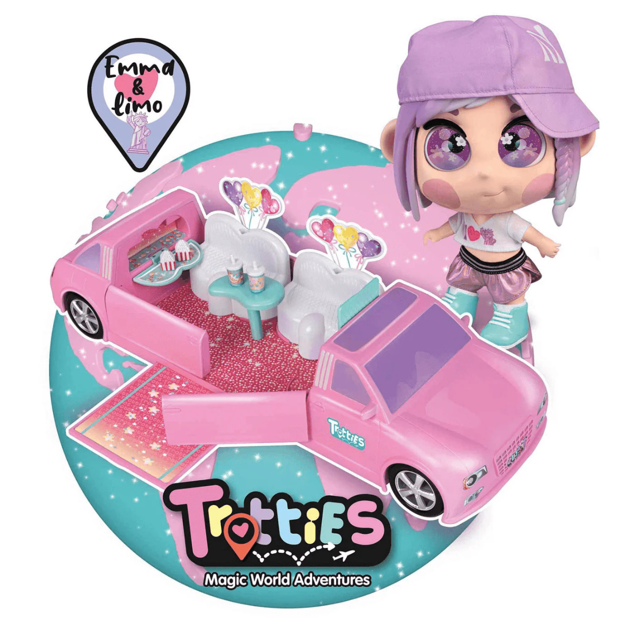 Trotties Emma & Limo Muñeca con Vehículo y accesorios