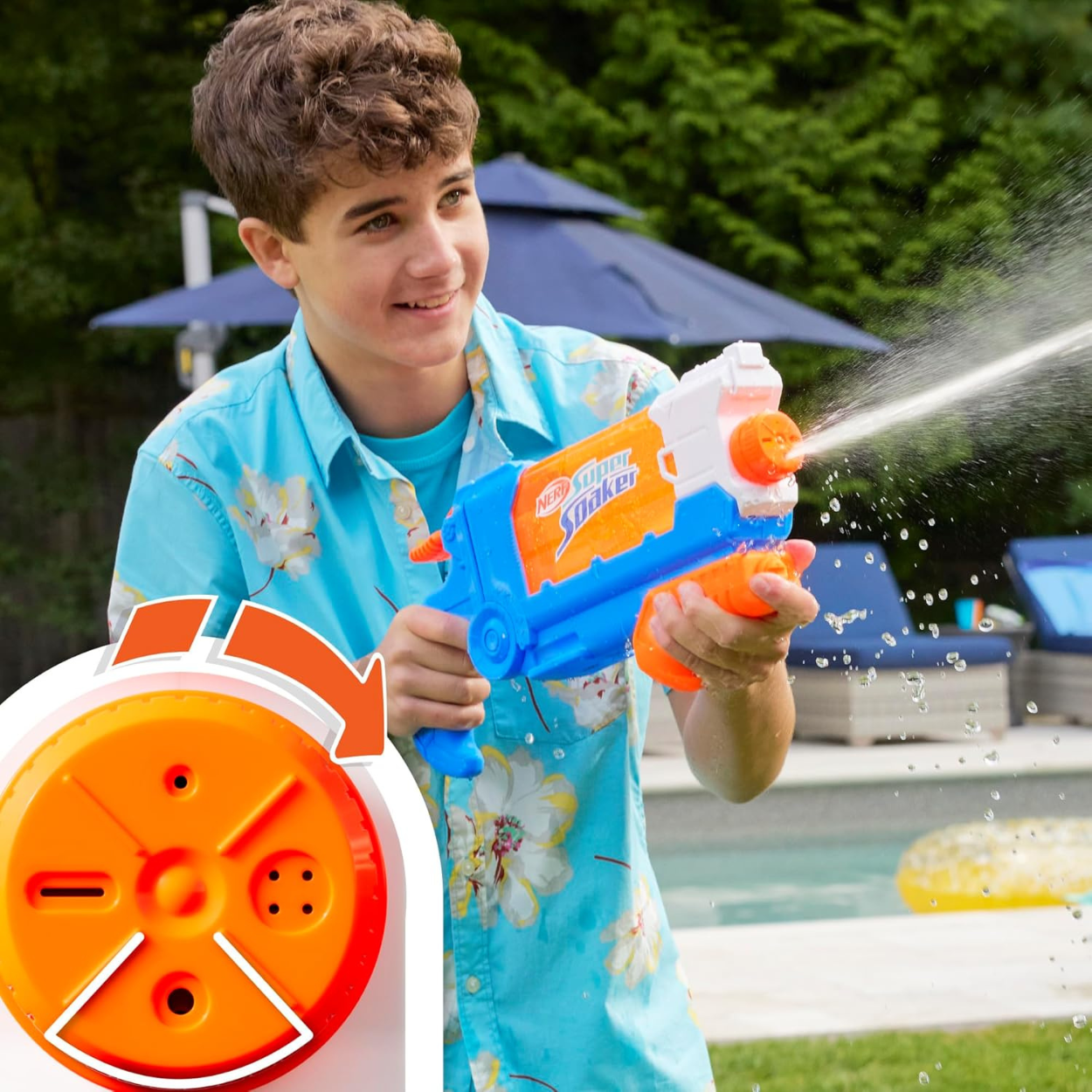 Nerf Super Soaker Flip & Fill Pistola de agua 887 ml