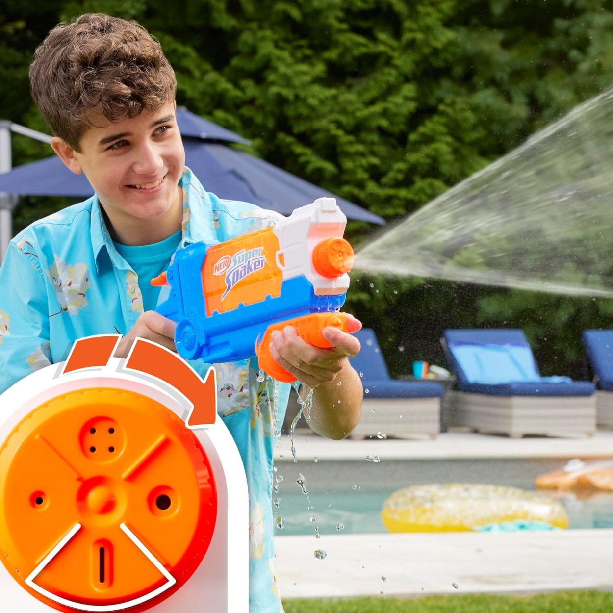 Nerf Super Soaker Flip & Fill Pistola de agua 887 ml