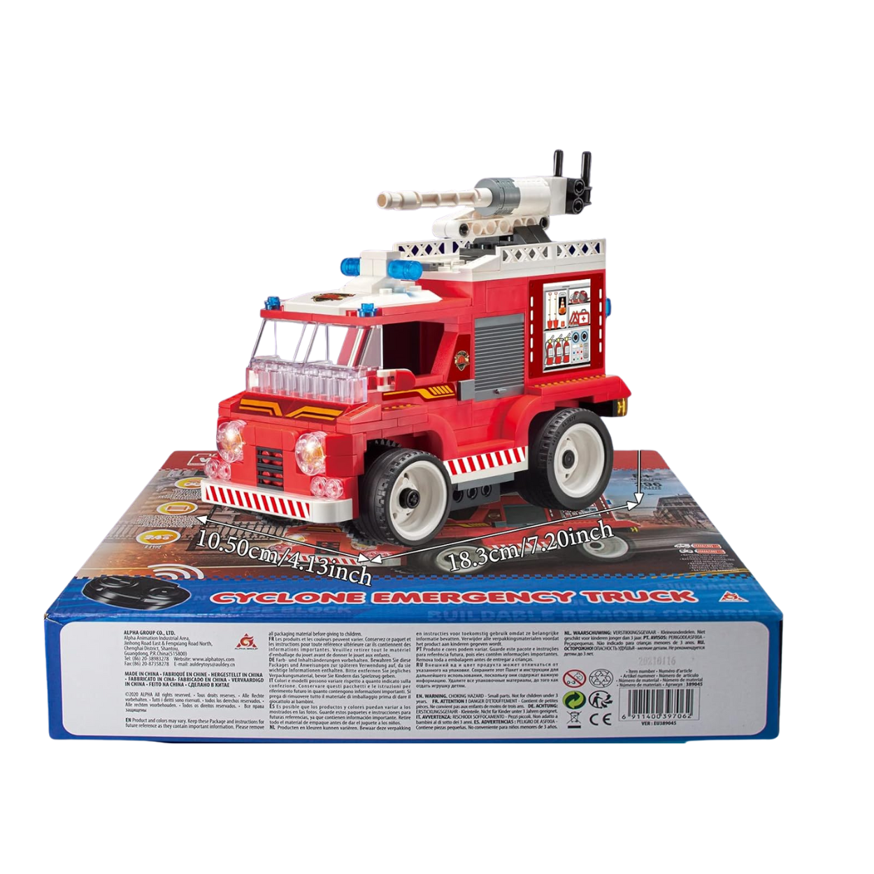 Cyclone Vehículo radio control para armar un camión de bomberos Wise Block