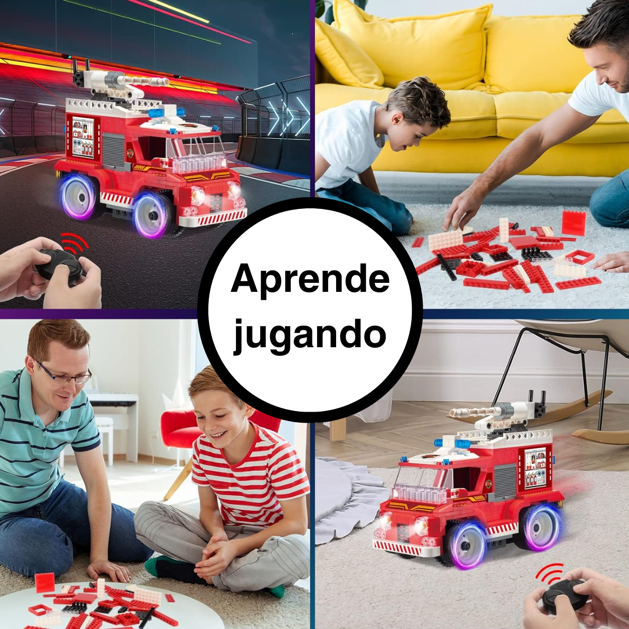 Cyclone Vehículo radio control para armar un camión de bomberos Wise Block