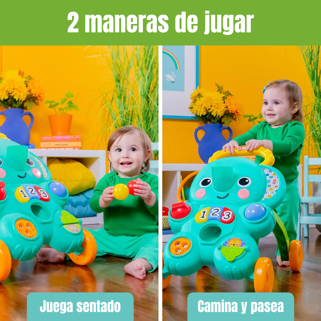 Bright Stars Andadera Pasea y Juega para Bebés 6 meses en adelante
