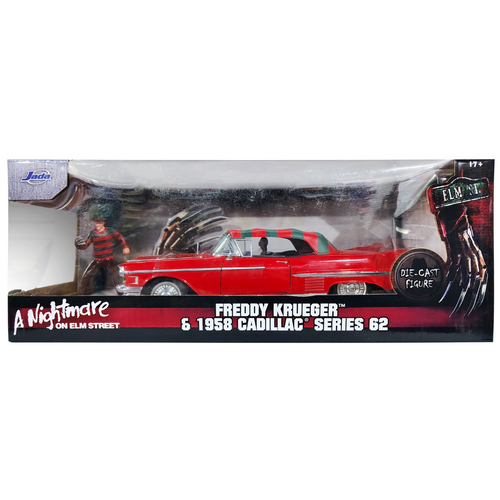 Jada Freddy Krueeger y Cadillac Serie 62 1958 Escala 1:24