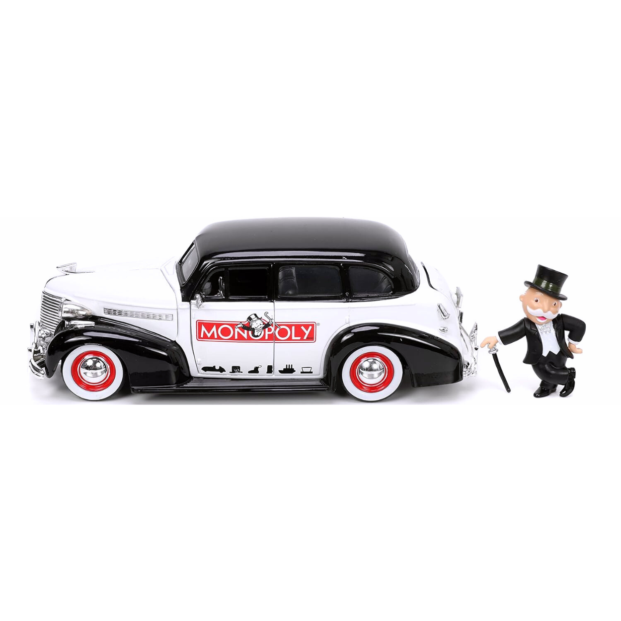 Jada Mr. Monopoly y Chevrolet Master Deluxe 1939