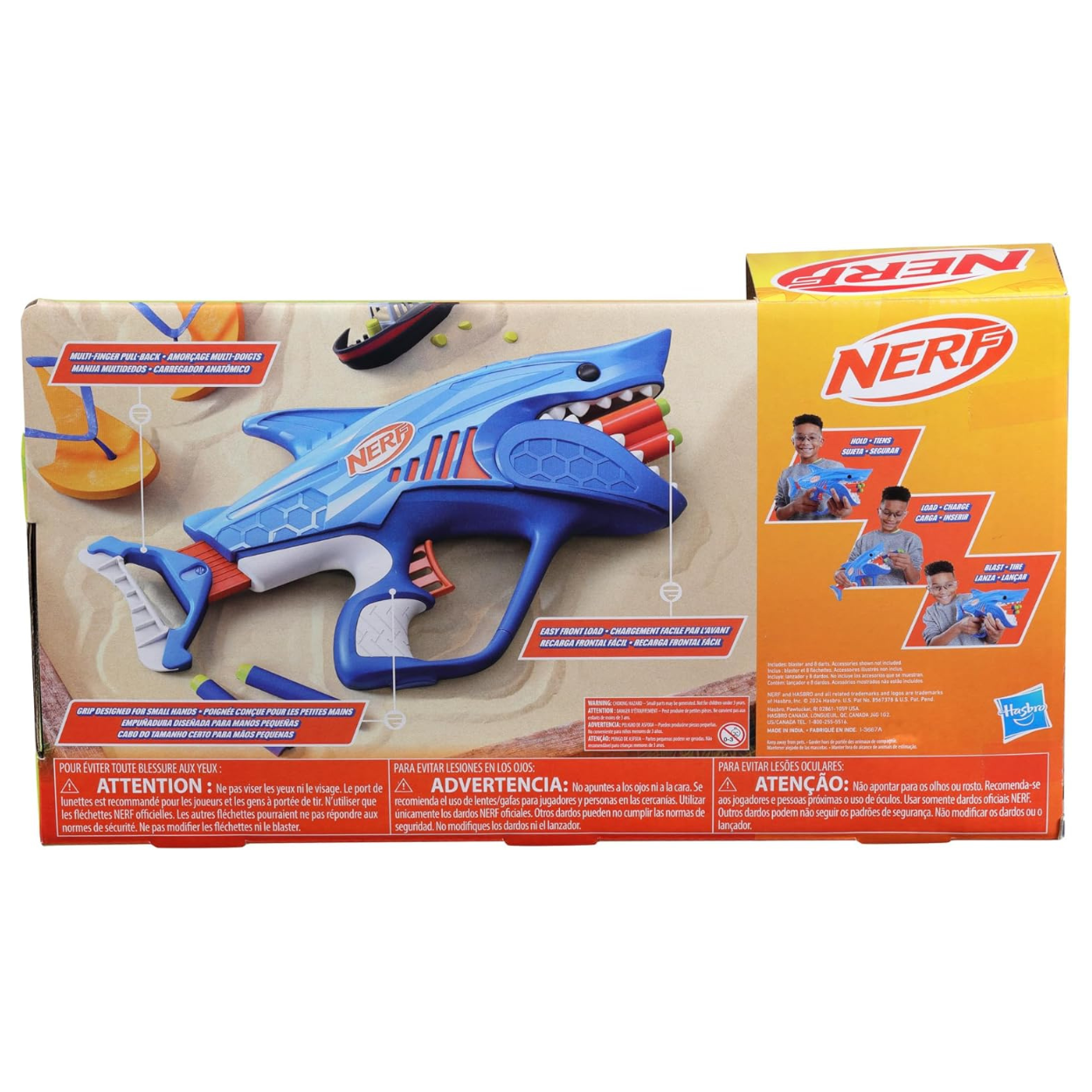 Nerf Junior Wild Sharkfire Lanzador con 8 Dardos