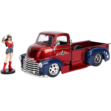 Jada Dc Comics Bombshells Mujer Maravilla y Chevy Coe Pick Up 1952 escala 1:24