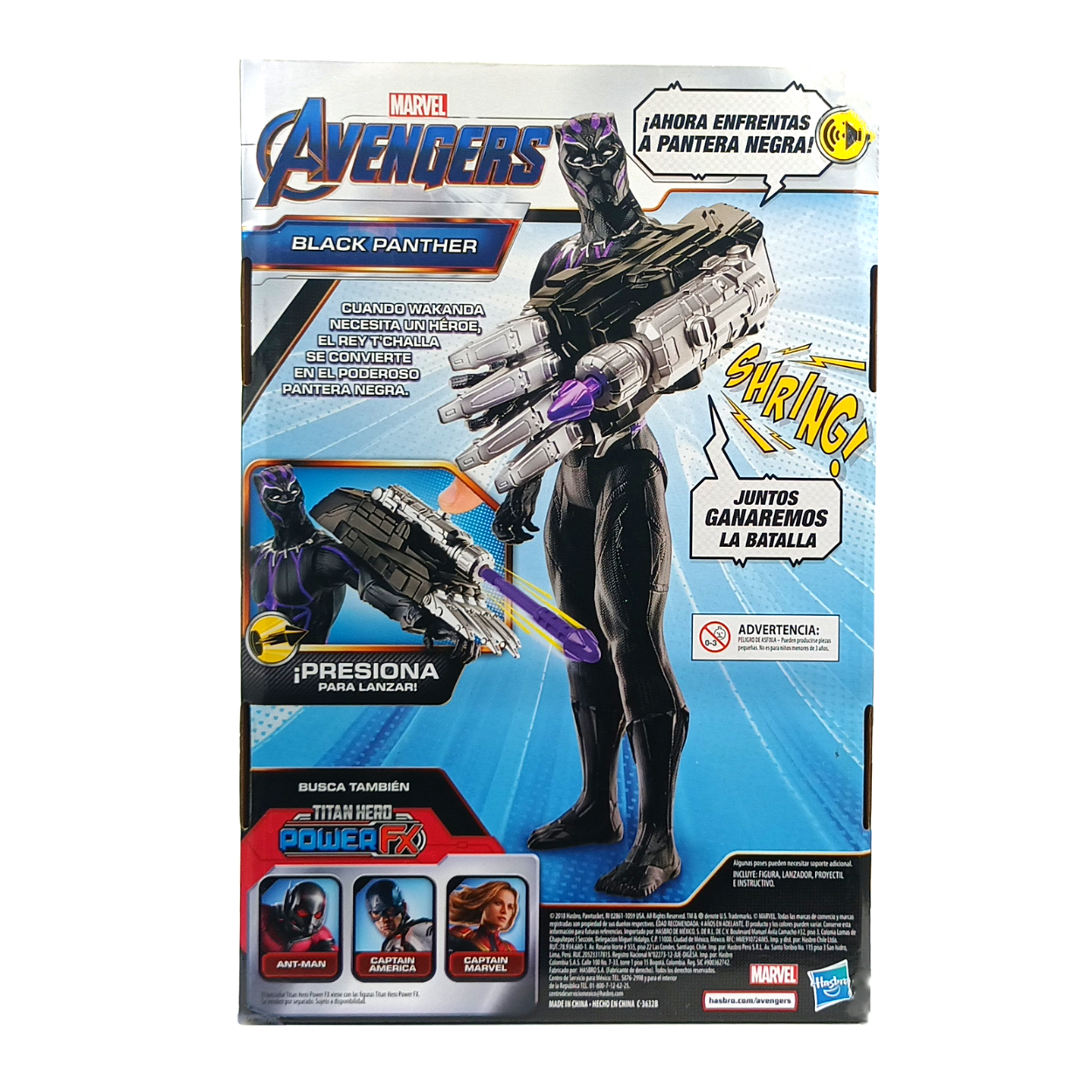 Figura Black Panther Titan Hero Power Fx Con Lanzador