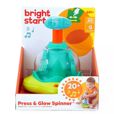 Bright Star Press & Glow Spinner Juguete Giratorio con luces y sonidos para bebés.