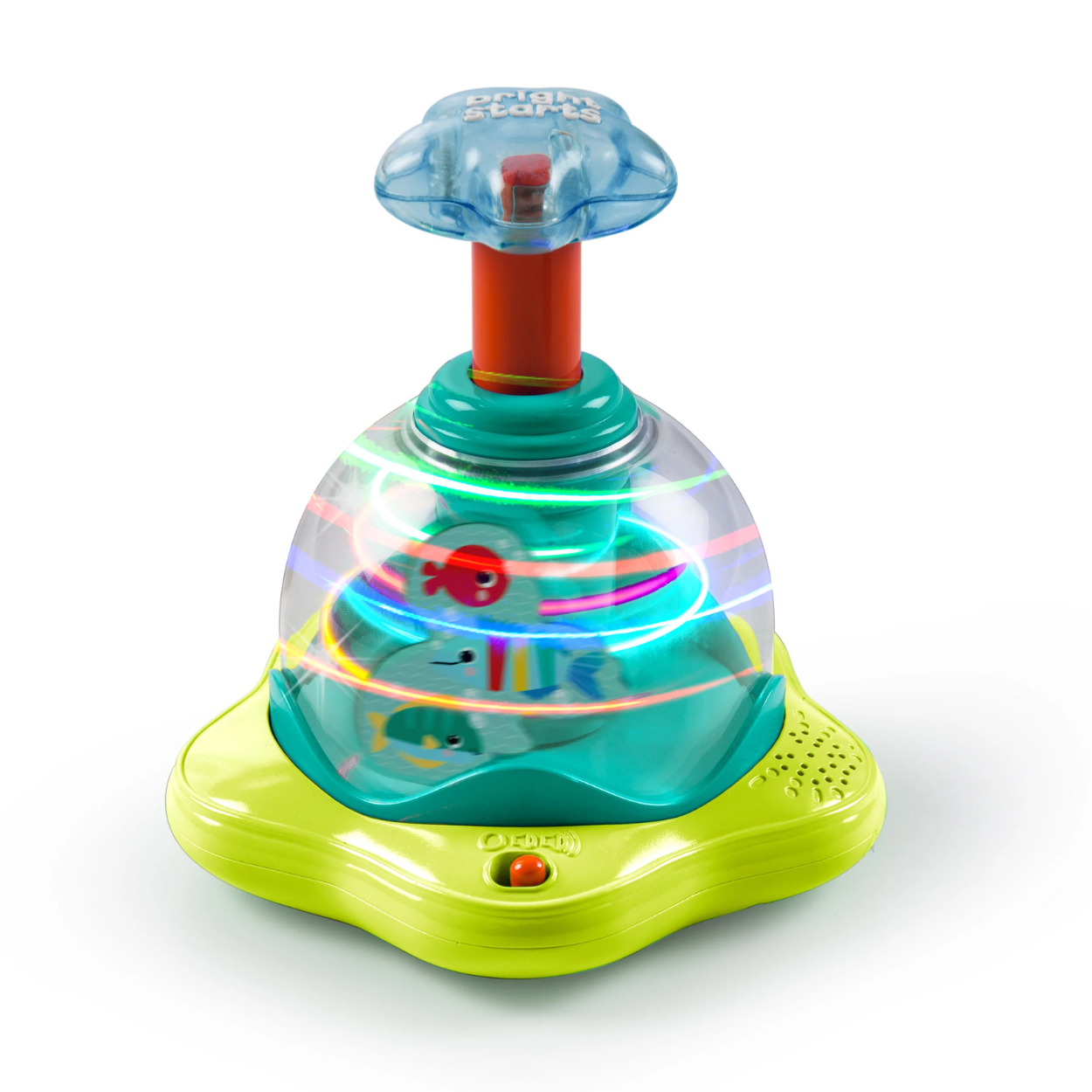 Bright Star Press & Glow Spinner Juguete Giratorio con luces y sonidos para bebés.