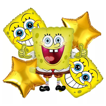 Globos para centro de mesa "Bob Esponja" bolsa con 5 globos paquete con 12 piezas.