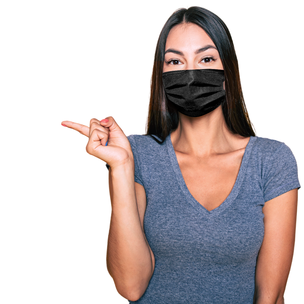 Cubrebocas tipo quirúrgico Hana Facemask caja con 2500 piezas colo negro 3 capas