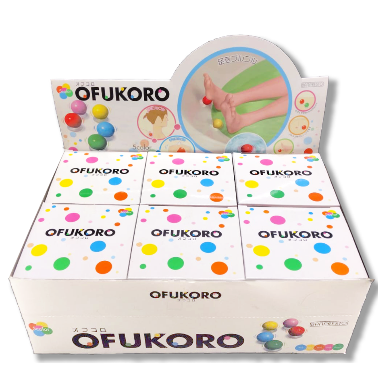 Esfera de masaje Ofukoro de Banpresto caja con 6 esferas.
