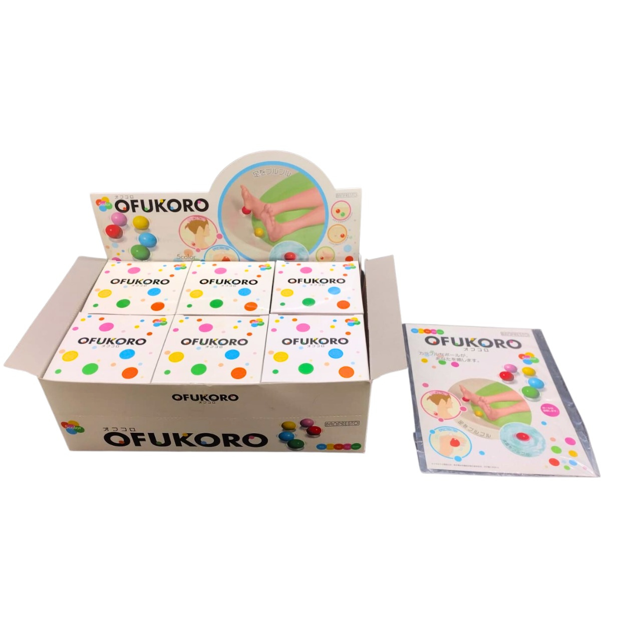 Esfera de masaje Ofukoro de Banpresto caja con 6 esferas.