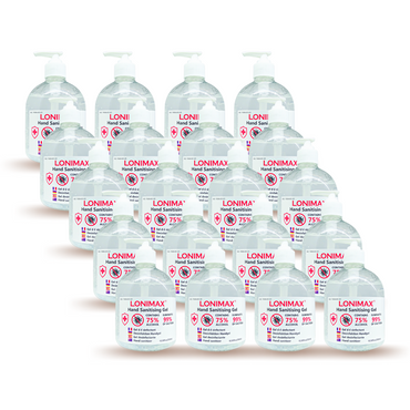 LONIMAX Gel antibacterial para manos caja master con 20 botellas