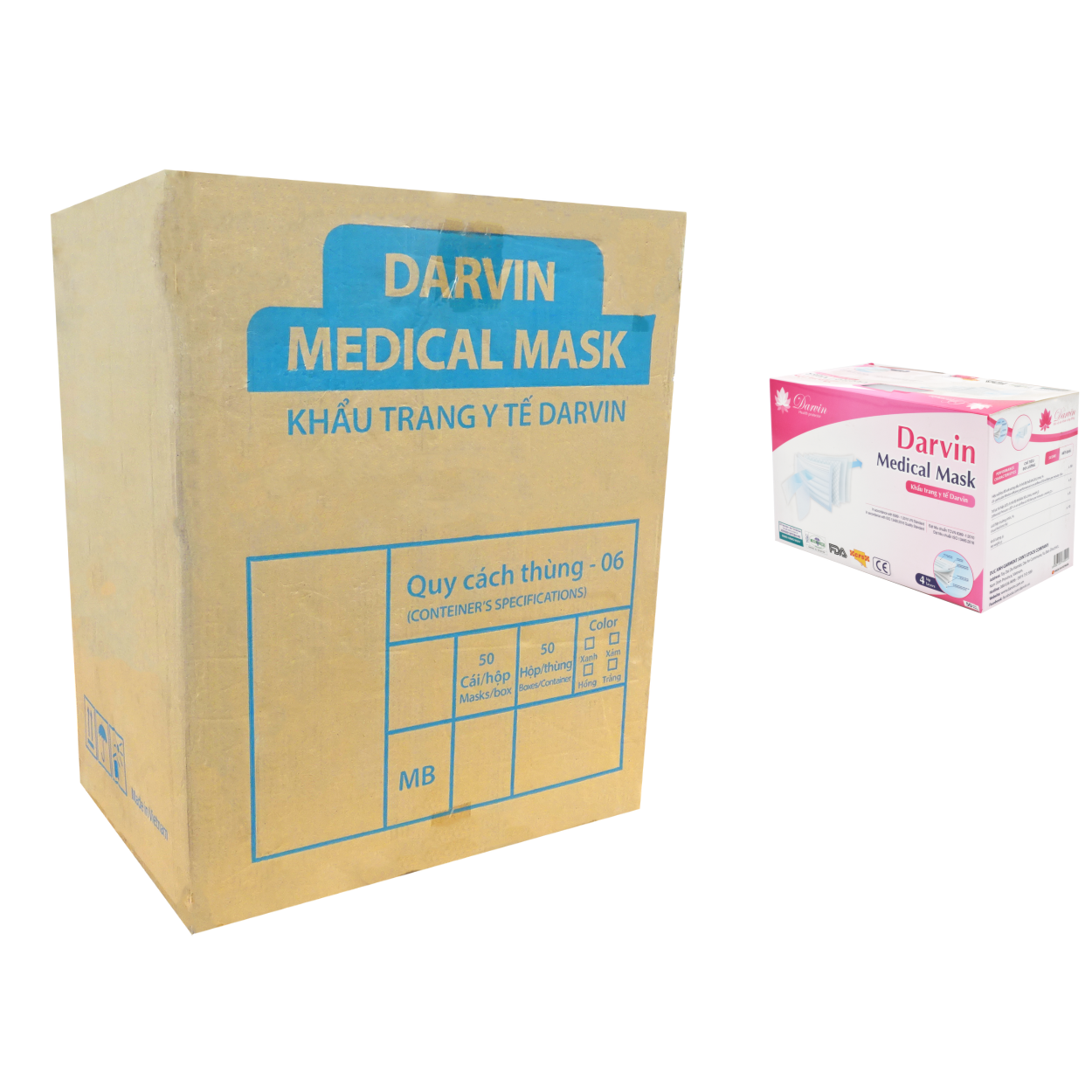 Cubrebocas 4 Capas DARVIN MEDICAL, 2500 piezas