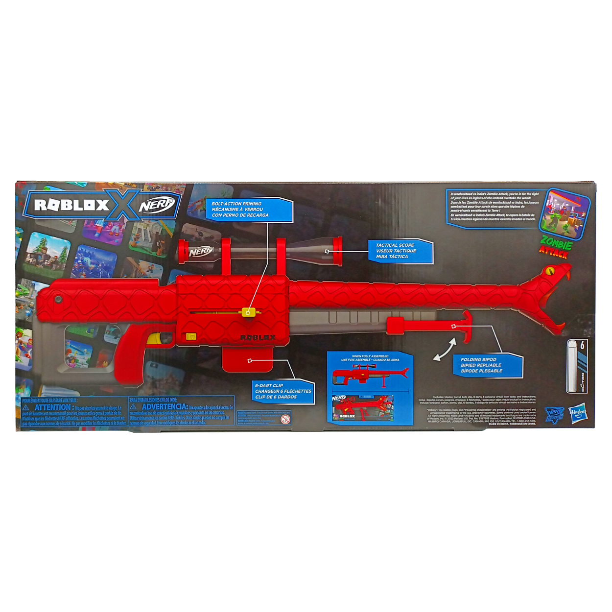 Roblox X Nerf Zombie Attack Viper Strike lanzador de dardos