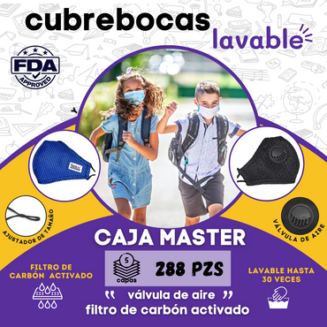 Cubrebocas De Tela Lavable para niño -288 piezas