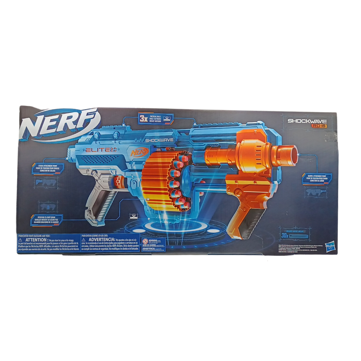 Nerf Elite 2.0 Shockwave RD15 Lanzador de Dardos