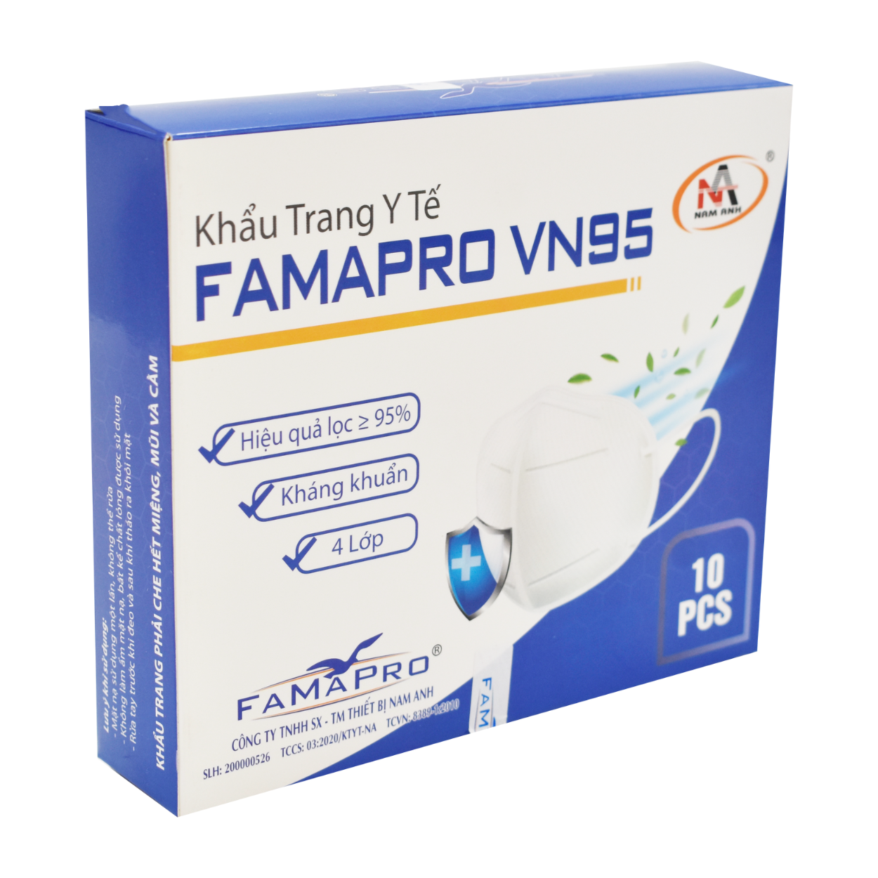 Mascarilla Famapro VN95 para adulto color blanco caja master