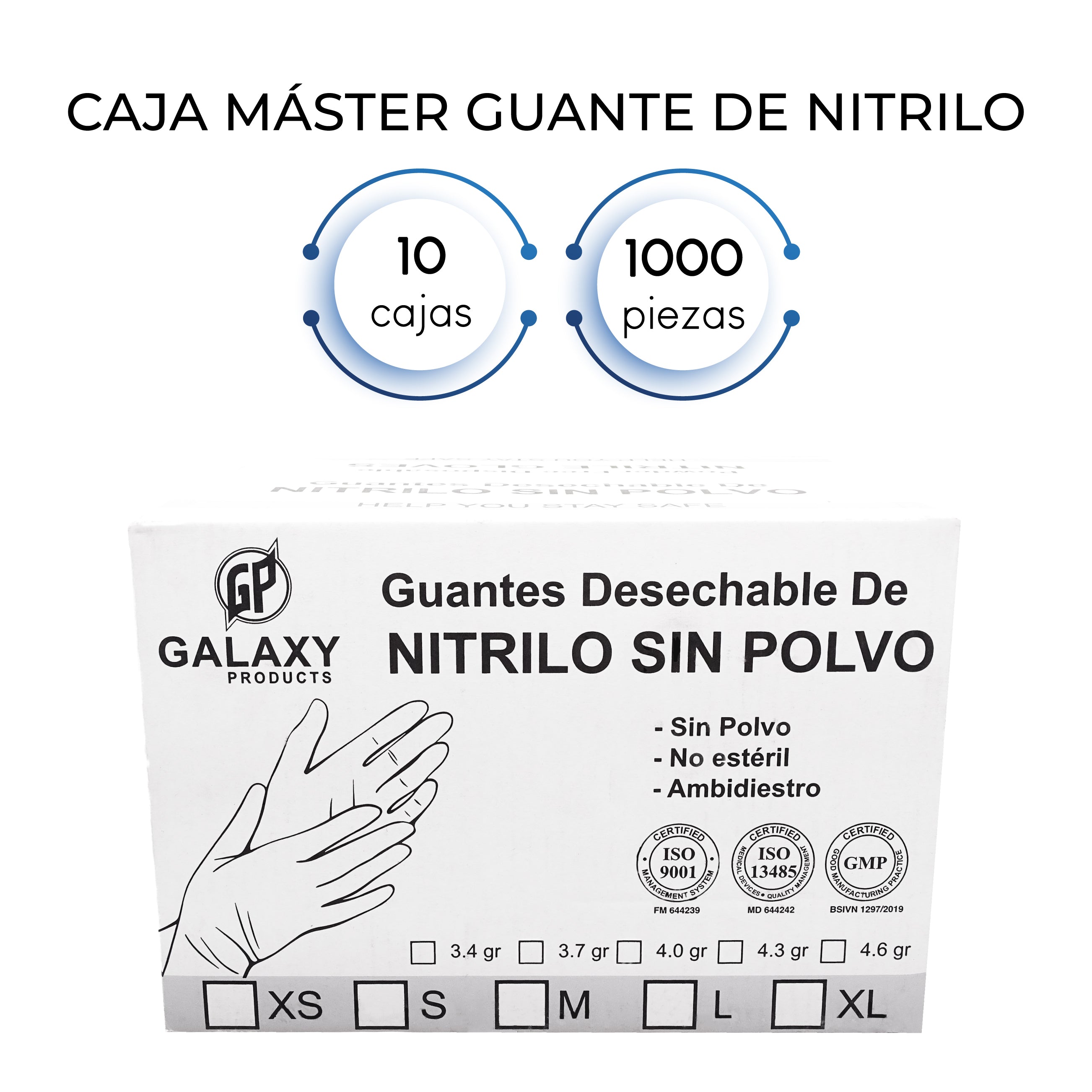 Guante de Nitrilo Caja Master mil unidades